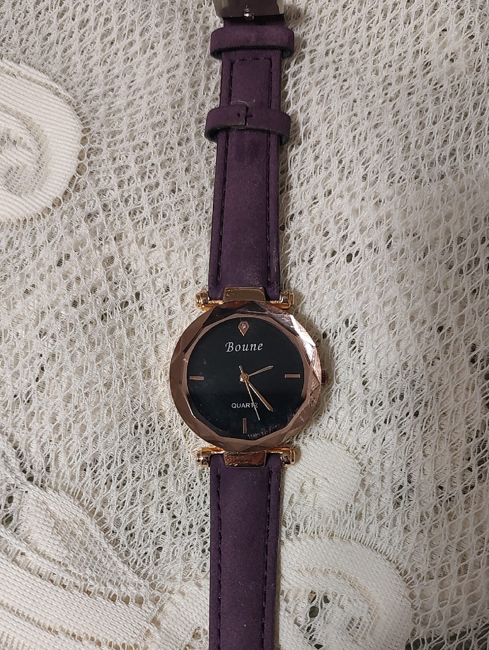 Bourne Purple Strap Ladies Quartz Watch